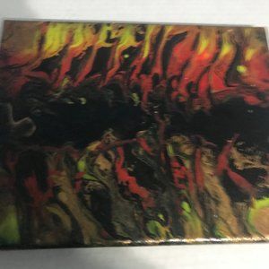 Dragon's breath acrylic pour painting.
